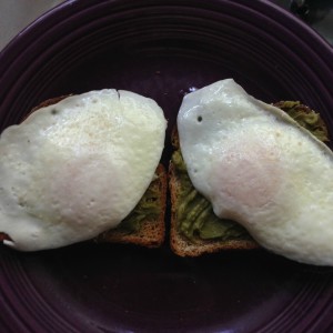 Egg on avocado toast for finished product