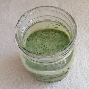 Finished kale smoothie close up